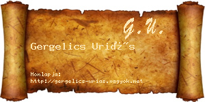 Gergelics Uriás névjegykártya